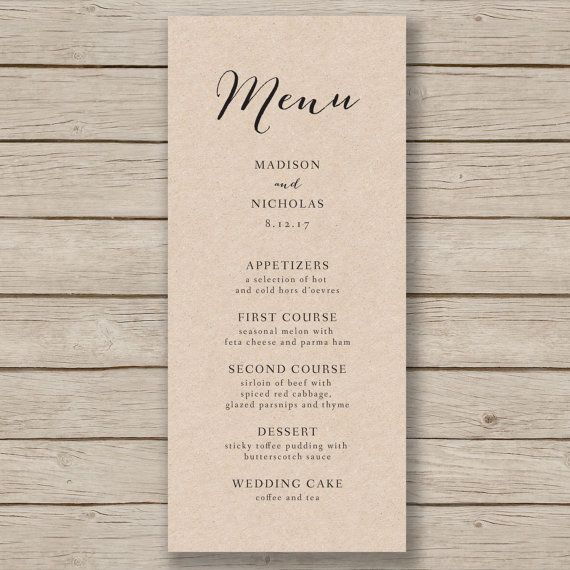 The 25 Best Wedding Menu Template Ideas On Pinterest Free Printable Menu Template Wedding Wedding Table Menu Template