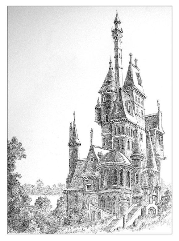 castle-3 | Castle illustration, Fantasy castle, Architecture concept