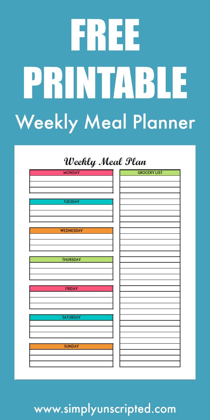 daily <strong>menu calendar template</strong> | <strong>Printable Calendar</strong> 2019 Printable monthly menu calendar template