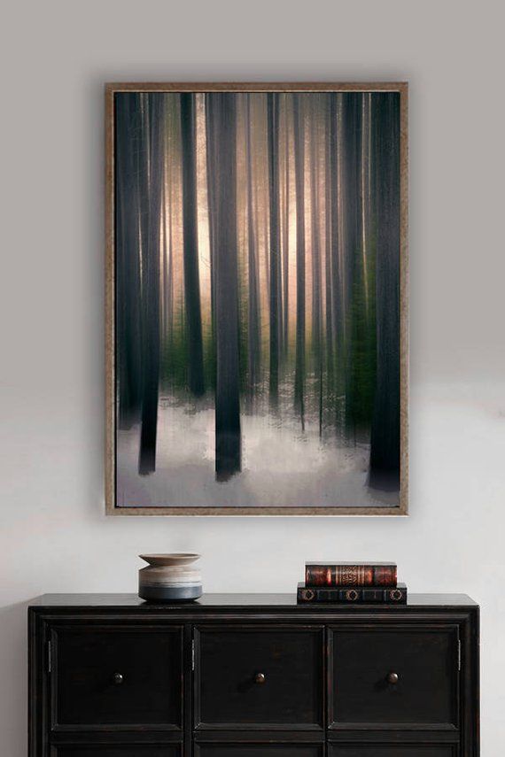 Abstract Tree Art -- An abstract photo of trees in a snowy forest by Lynn Langma...