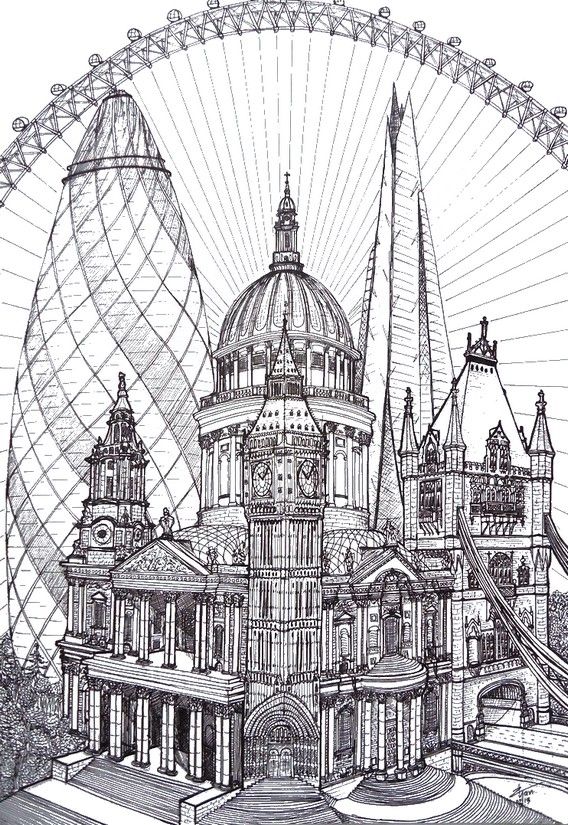 Free Printable Difficult Grown Up Coloring Pages London Creative Leisure Activities Beautiful Drawings Drawing 1