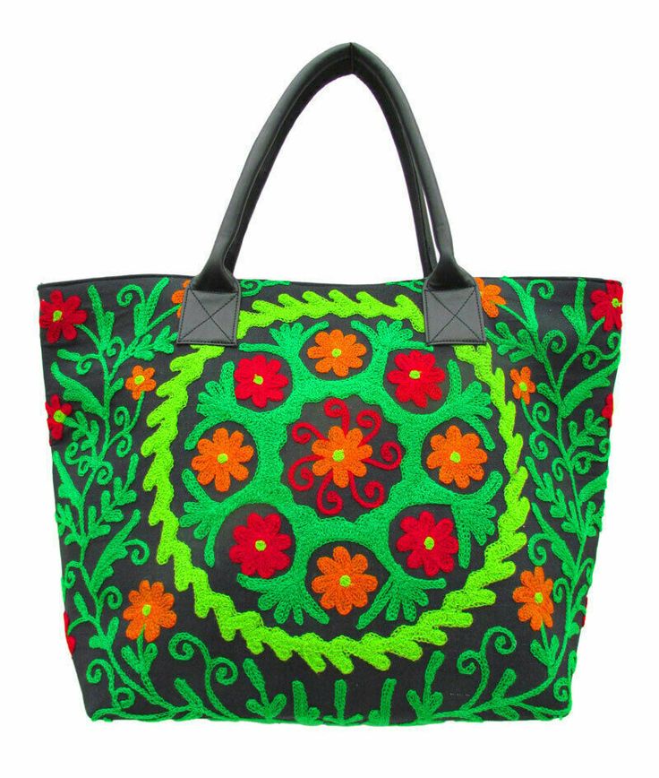 Suzani Cotton Embroidery Shoulder Bag Handmade Women Hand Bag large Tote Bag Art Suzani Cotton Embroidery Shoulder Bag Handmade Women Hand Bag large Tote Bag Art
