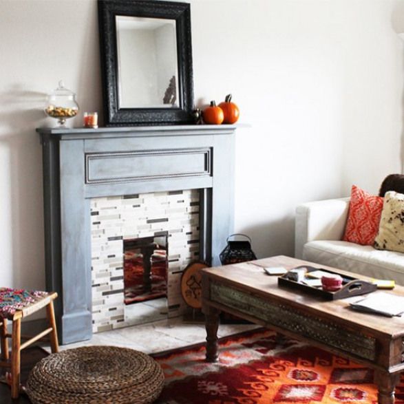 5 Ways To Fake A Fireplace Mantel Infarrantly Creative Faux Fireplace Fireplace Mantels Home Decor