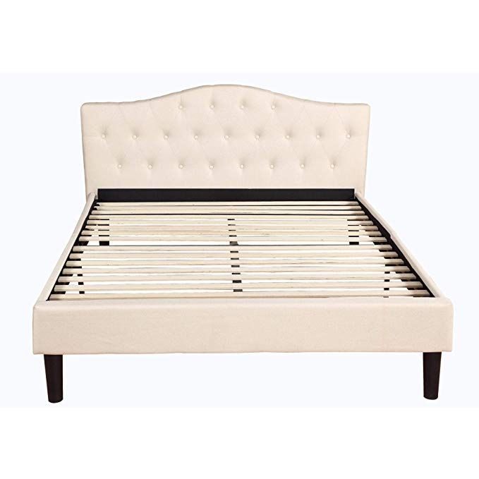 Madison Home Clic Deluxe Linen Fabric Platform Bed With Wooden Linen Fabric Platform Bed