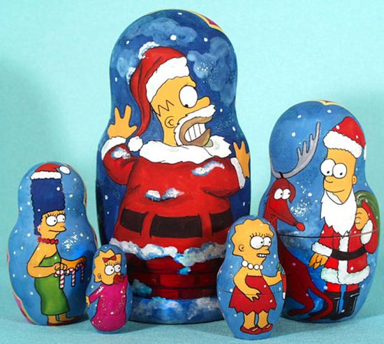 simpsons christmas nesting dolls geeky nerd forever nesting dolls christmas