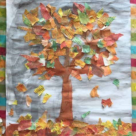 The newspaper trees lose their leaves, because autumn is here! ☘ # Autumn # .....