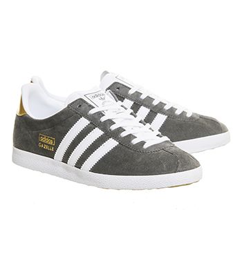 Buy Ash White Metallic Gold Adidas Gazelle Og Trainers from OFFICE.co.uk.