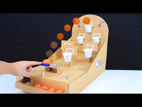 COMO HACER UN JUEGO DE BALONCESTO CON CARTÓN TOTALMENTE ...