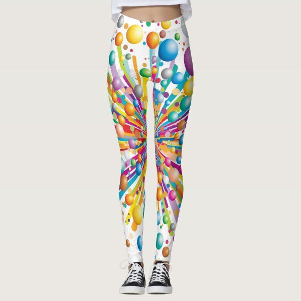 Explosive Bubble Print Funky Crazy Pattern Legging Zazzle Com In 2021 Patterned Leggings Printed Leggings Fashion Womens Printed Leggings
