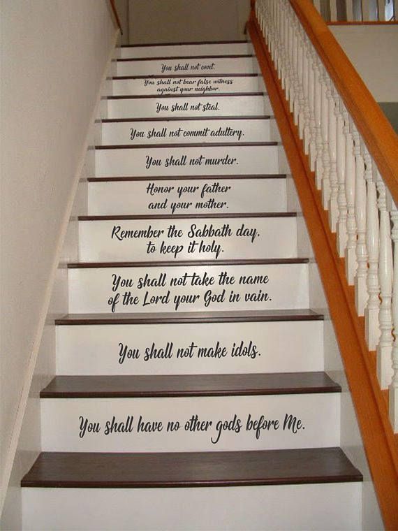 Ten Commandments Stair Riser Decals 10 Stair Riser Decals Will Add A Nice Touch To Your Staircase Letters Are Cut 3