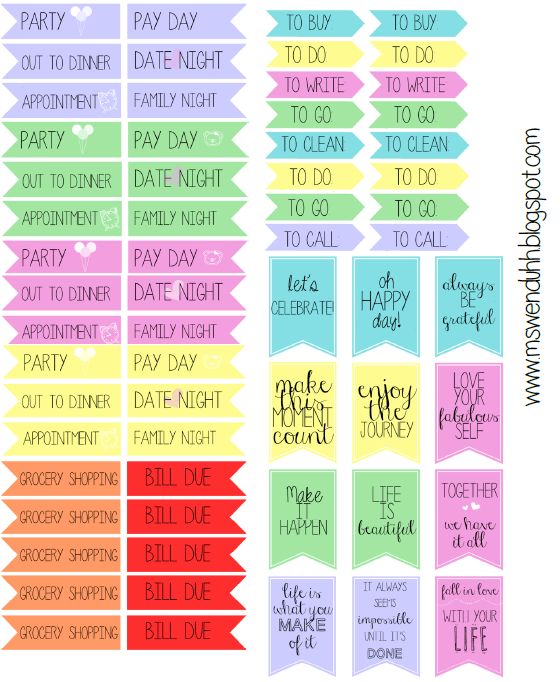 planner flags stickers free