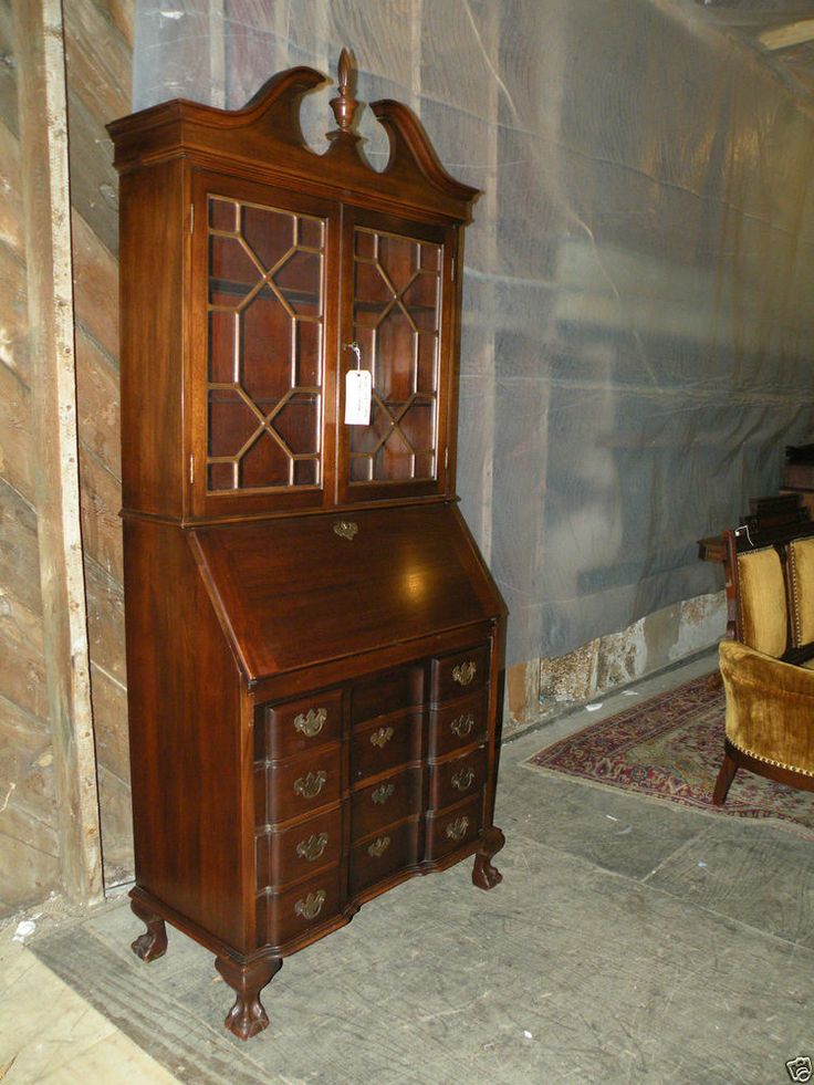 21 Best ANTIQUE DESKS & BOOKCASES Images On Pinterest Antique Desk FEDERAL CHIPPENDALE STYLE MAHOGANY DROP FRONT DESK SECRETARY BOOKCASE - 21 Best ANTIQUE DESKS & BOOKCASES Images On Pinterest Antique Desk