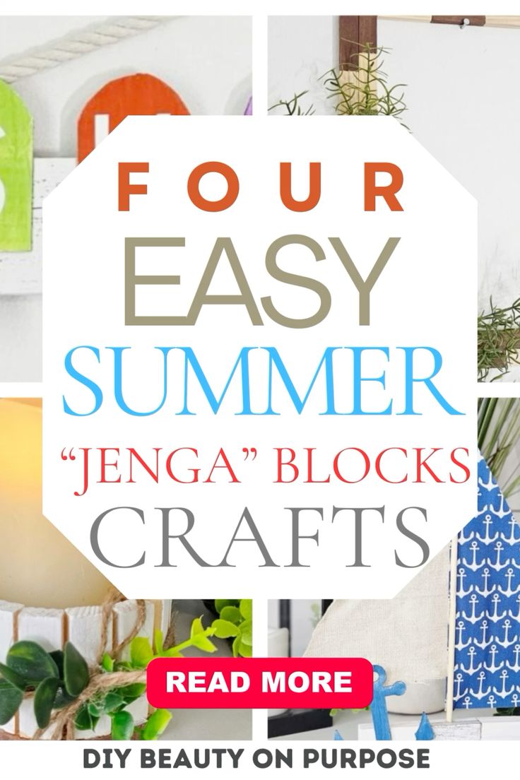 4 Dollar Tree Summer Crafts. Dollar Tree “Jenga” Blocks Crafts. Dollar