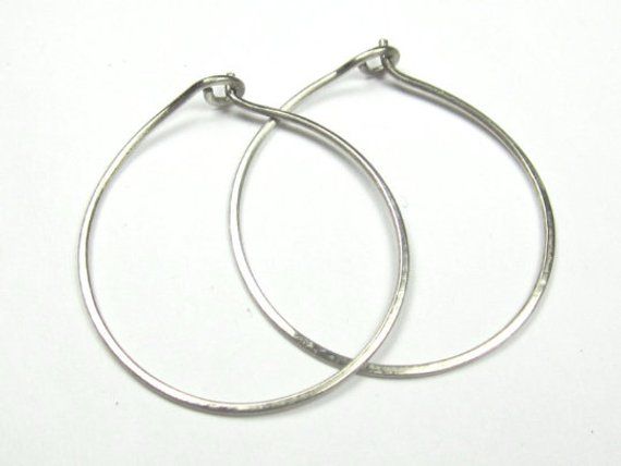 14k Solid Gold Hoop Earrings Large Earring White 14k Solid Gold Hoop Earrings Large