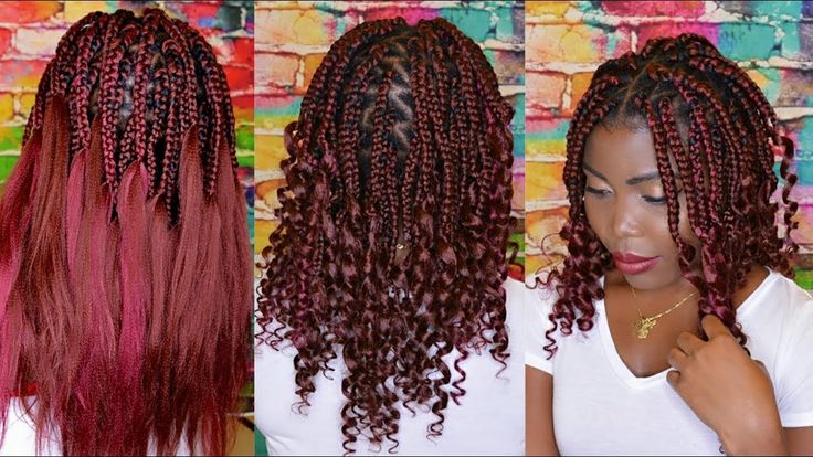 Famous Box Braids With Curly Hair On The End Ideas