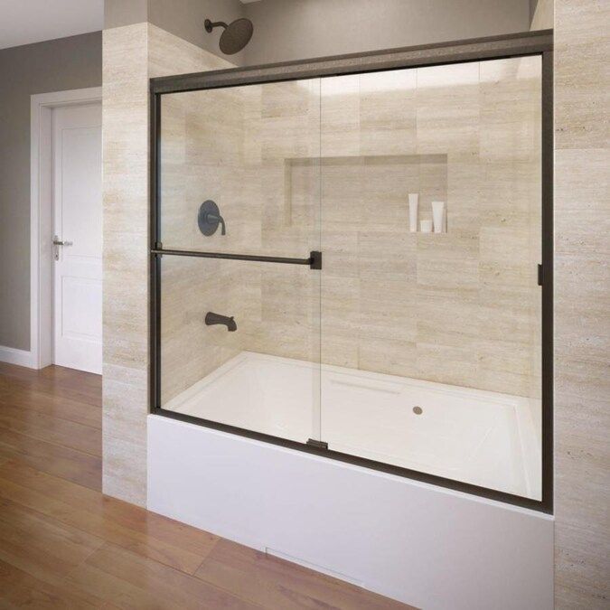 Sterling Meritor 59 375 In Frameless Sliding Deep Bronze Shower Door Clear Glass Com Bathtub Doors Tub Sterling Meritor 59 375 In Frameless, Meritor Frameless Sliding Bath Door
