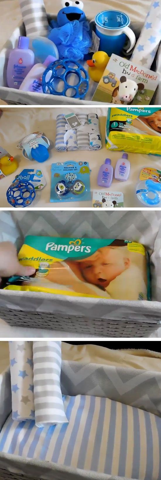 Baby Blue | DIY Baby Shower Geschenkkorb Ideen für Jungen