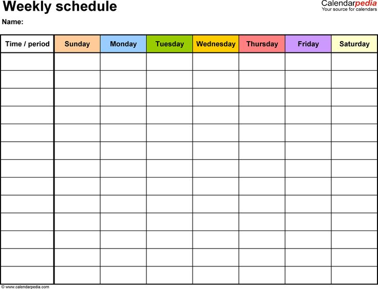 Free Weekly Schedule Templates for Word 18 templates Daily schedule Free Weekly Schedule Templates for Word 18 templates Daily schedule