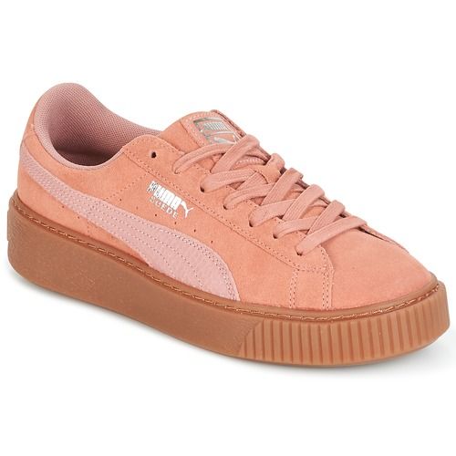 basket puma cuir rose