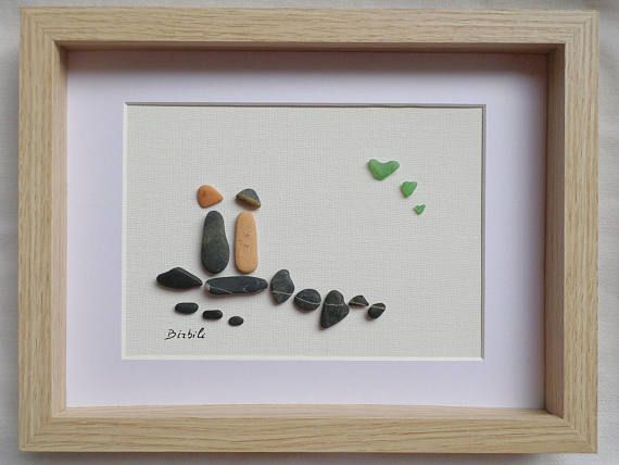 Pebble photo fait main Cadeau Amour Cadre Photo Art Craft