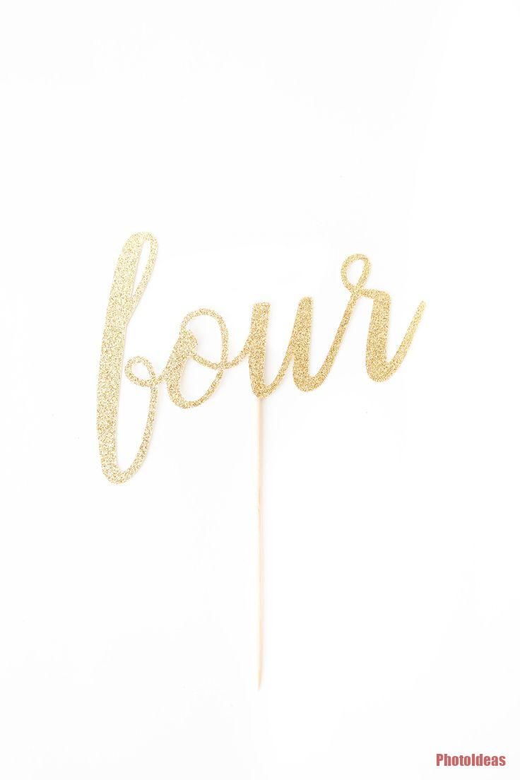 Four Age Fourth 4th Birthday Cake Topper