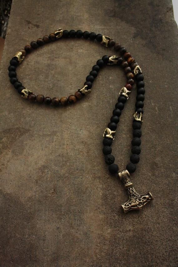 Details about / Mens Rosary Necklace 6mm Black stone Wood Beads with Cross Pendant Jewelry Mala