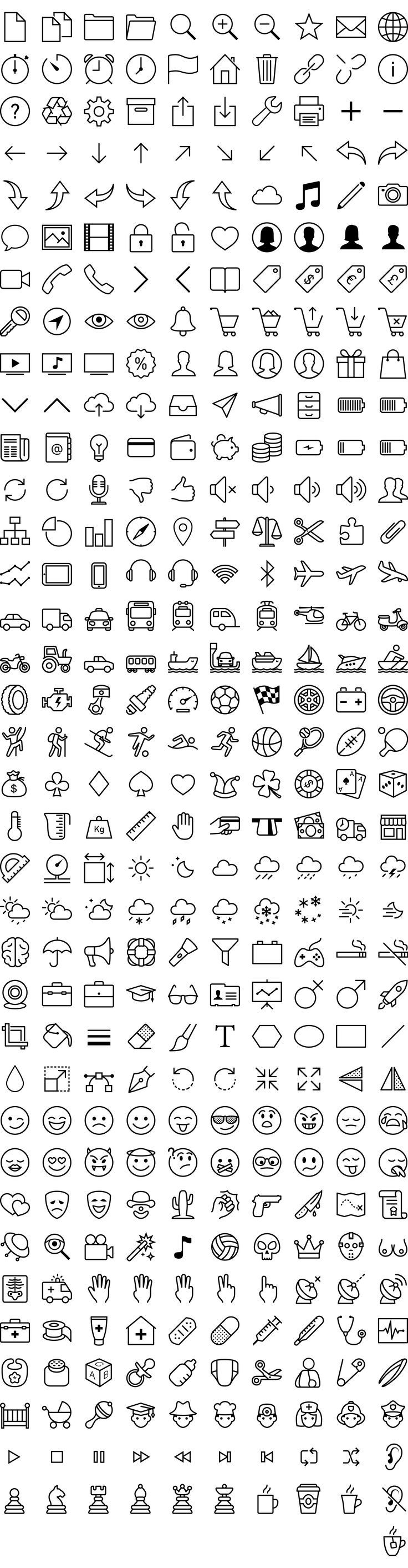 a large set of different types of electrical wiring and symbols, all in black and white