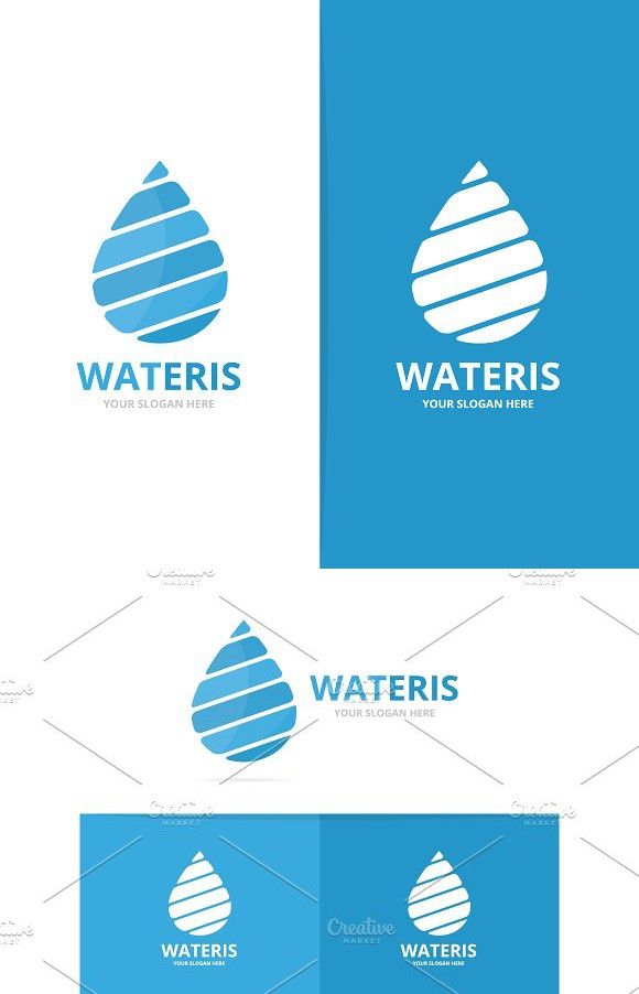 Vector Of Water Drop Logo Combination Oil And Droplet Symbol Or