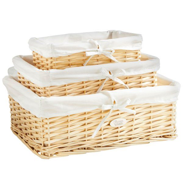 3 Piece Wicker Basket Set Wicker Baskets Storage Seagrass Storage Baskets Storage Baskets
