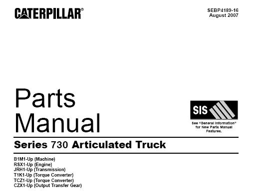 Download Complete Parts Manual For Caterpillar CAT Series