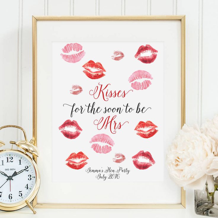 The 23 Best Hen Do Sbook Ideas Images On Pinterest Hen Party Kisses For The Mrs Keepsake Print