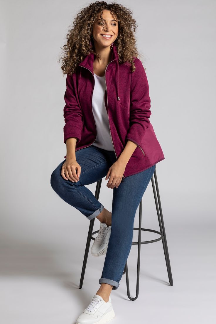 Ulla Popken Damen Strickfleece-Jacke Ulla Popken Damen Strickfleece-Jacke