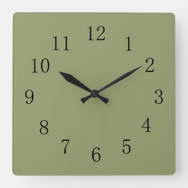 Avocado Green Square Wall Clock Zazzle With Images Avocado Green Square Wall Clock