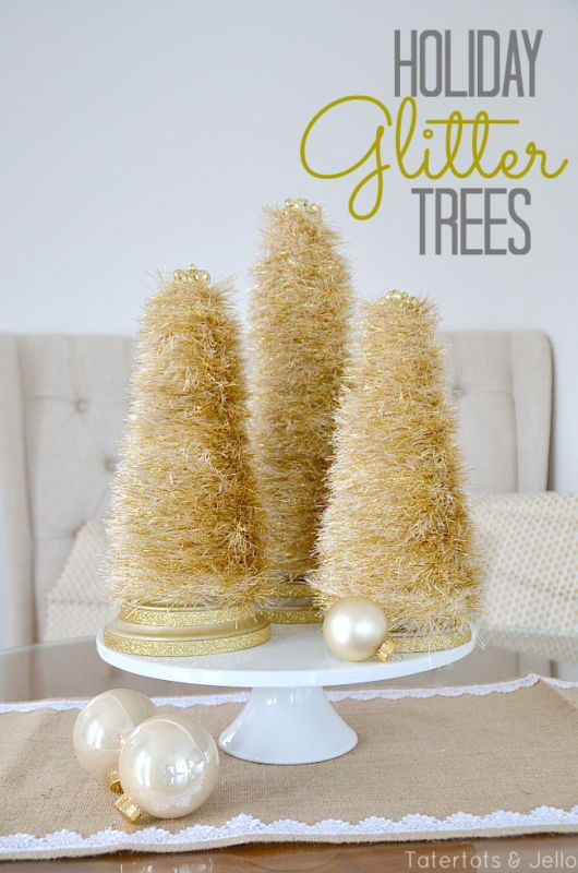 holiday glitter yarn trees mantle christmas decor and yarns christmas glitter yarn