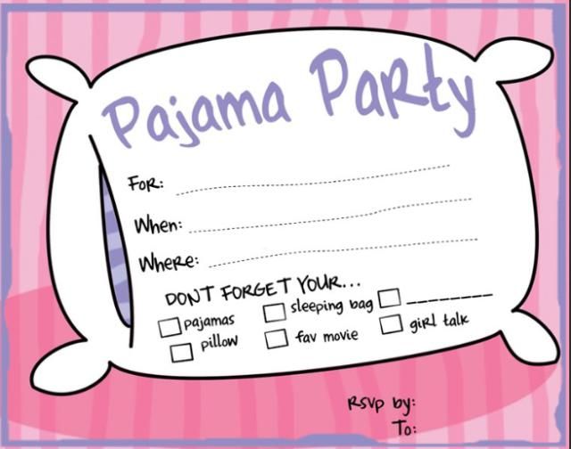 customize a free printable slumber party invitation pajama party