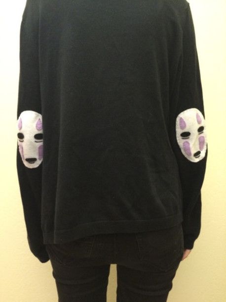 sweater spirited away sweatshirt sweatshirt kind grunge black soft grunge dark c...