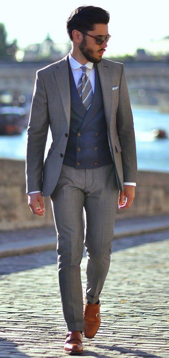 Grey Suit Outfit Ideas for Men | Mens fashion grey, Grey suit men, Mens ...