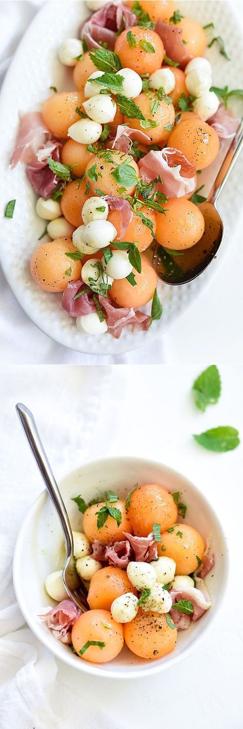 Sweet melon subs in for tomatoes in my favorite spin on #capresesalad