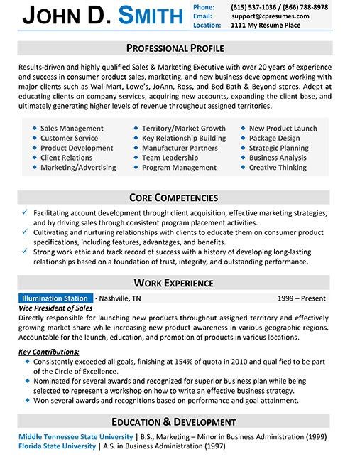 resume template for experienced professional