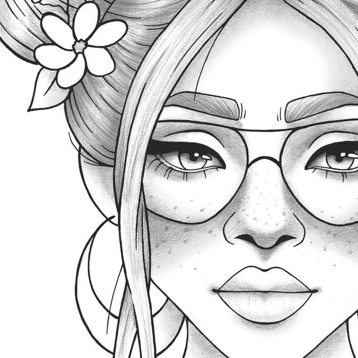 Download Relaxing portrait coloring page for adults. You'll receive a PDF file consist of : 1- the ...