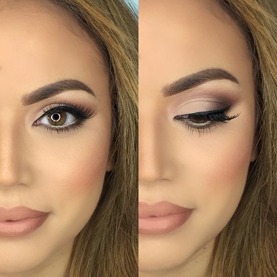 Nude Wedding Bridal Makeup Inspiration | Natural Prom Makeup For Brown Eyes, Bri…
