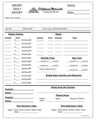 infant daily report