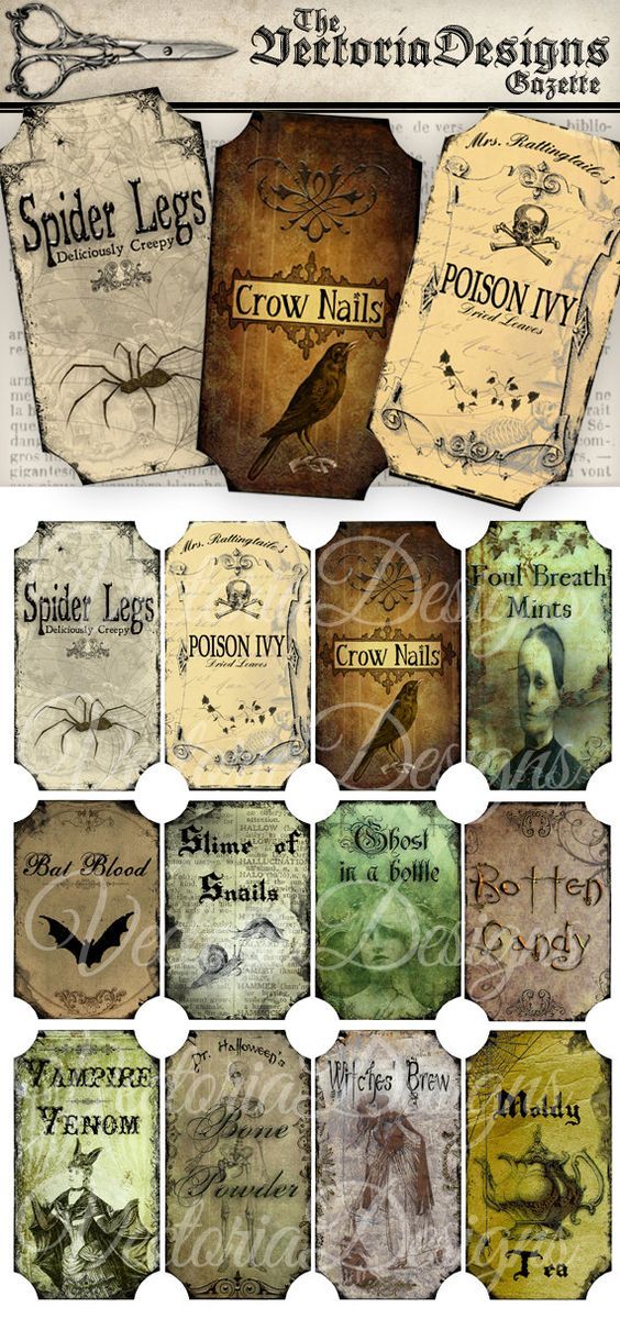 Halloween Bottle Labels Halloween Decoration Halloween | Etsy | Halloween bottle labels ...