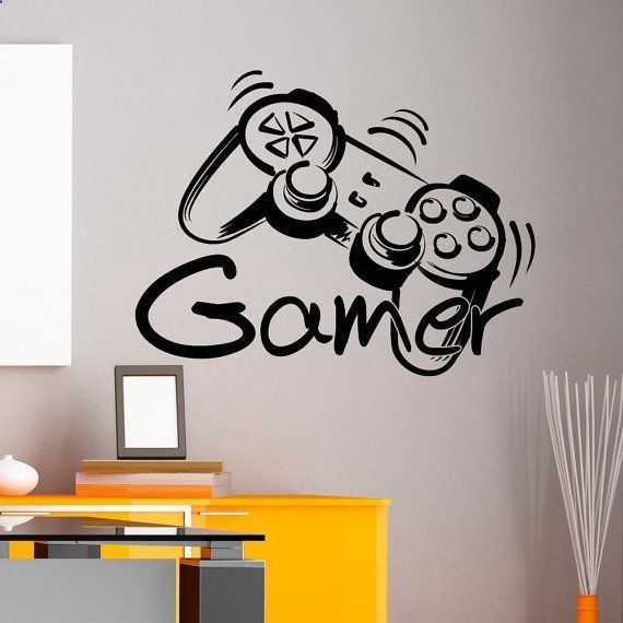 Gamer World Extra/íble para Net Bar Salas de Estar Dormitorio Sala de Juegos y Paredes de Ni/ños Decoraci/ón de Fondo Adhesivos de Pared de Videojuegos Adhesivo de Pared Gamer Boy