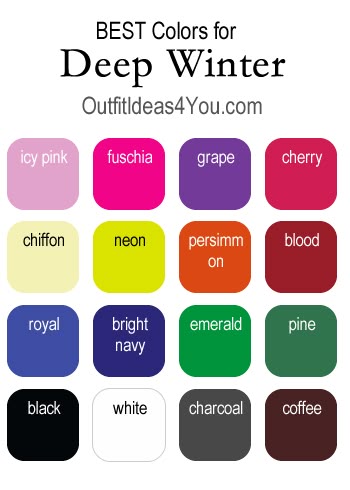 Are You A Deep Winter Your Seasonal Color Ysis Your Seasonal Color Ysis Deep Winter Palette Cool Colors Se
