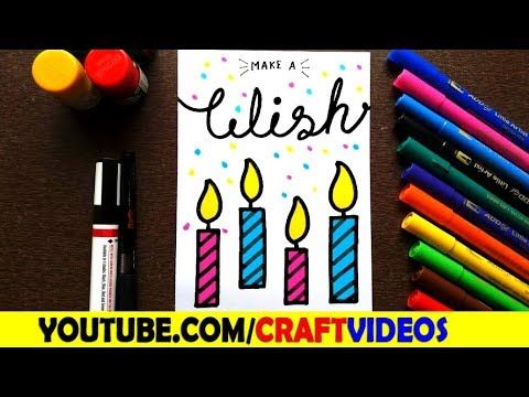 HOW TO DRAW A BIRTHDAY CARD EASY | DIY BIRTHDAY CARD ...