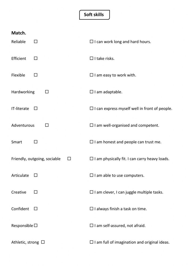 Soft skills worksheet | Soft skills, How to be outgoing, Worksheets
