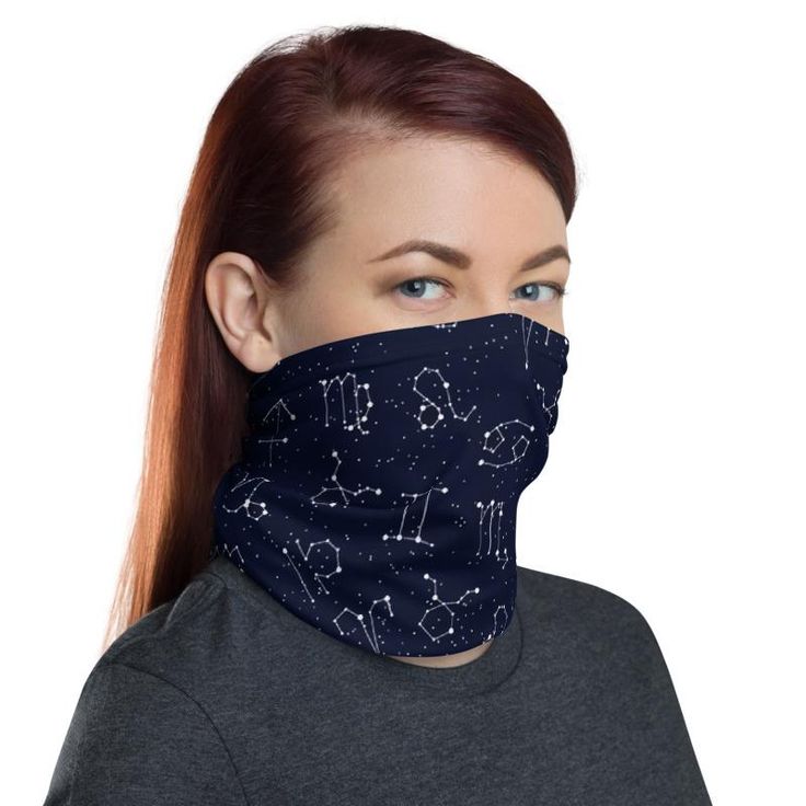 Zodiac Neck Gaiter in 2022 | Neck gaiter, Fashion face mask, Black and white face