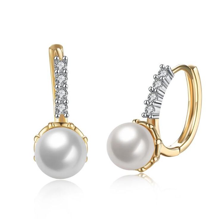 Silvestoo Jaipur Jewelry Womens Yellow Gold Plated Round Cubic Zircon Stud Earring Silvestoo Jaipur Jewelry Womens Yellow Gold Plated Round Cubic Zircon Stud Earring