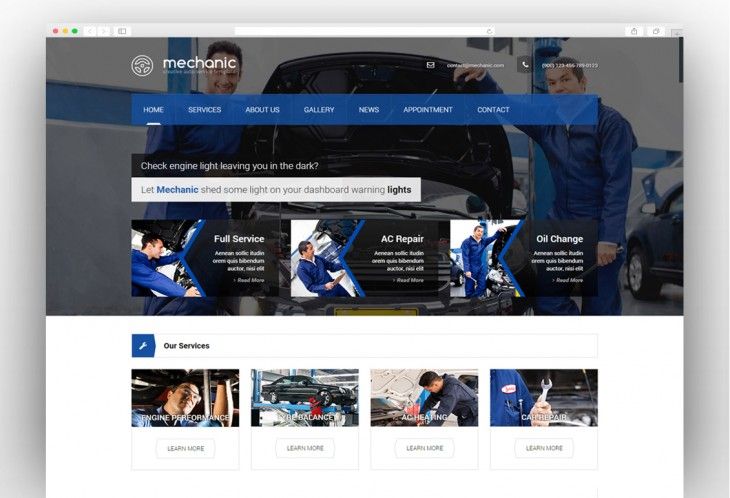 Mechanic Car Service Workshop Wordpress Theme Auto Repair Shop Car Wash Services Automotive Repair Shop
